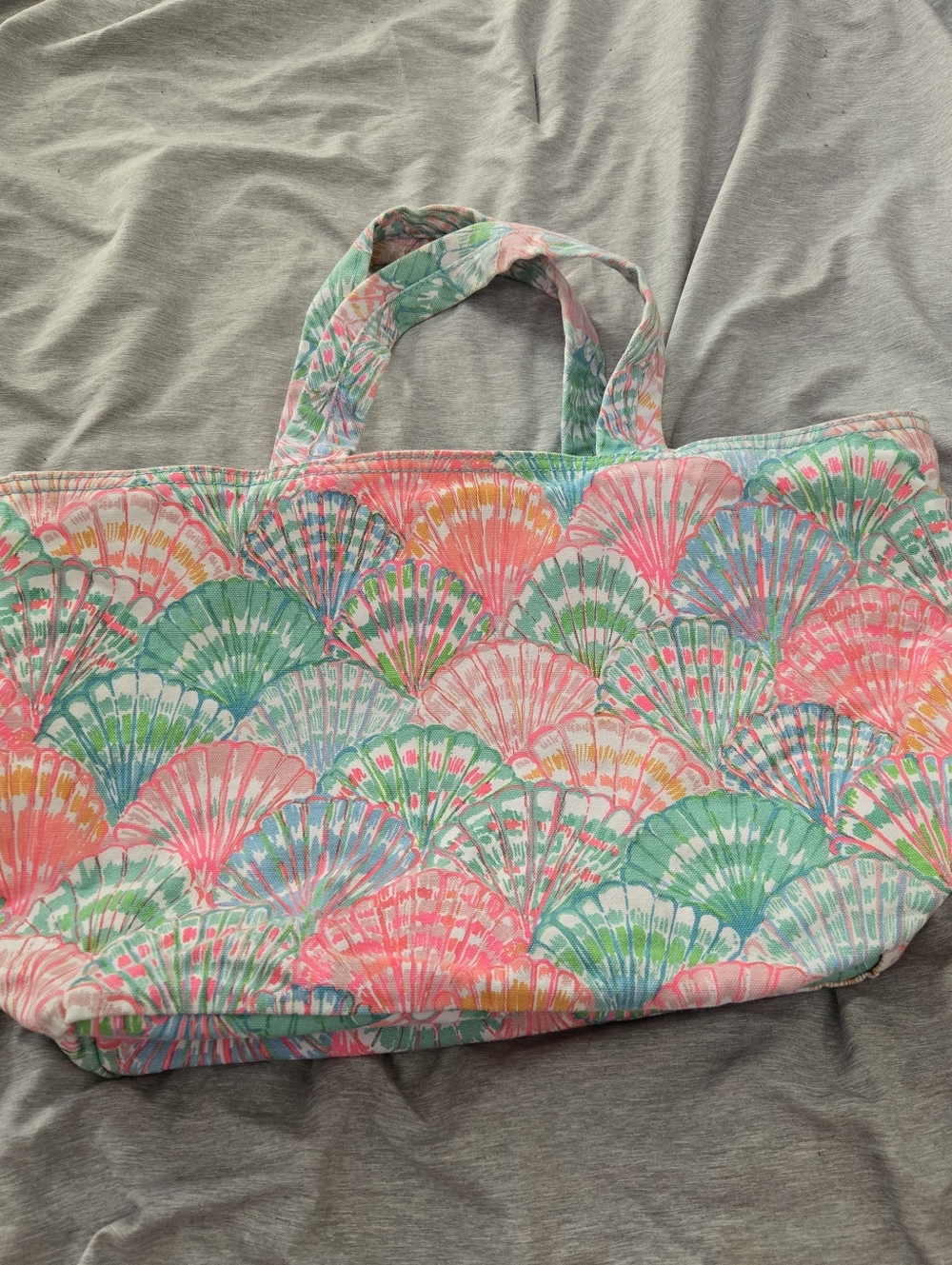 Lilly Pulitzer Pink Blue Shell Printed Tote Bag